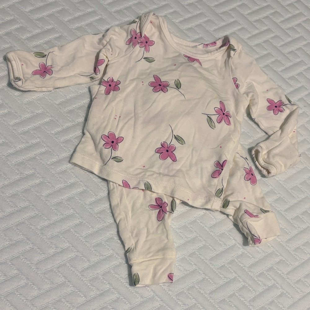 Carter's Cream and Purple Floral Pajama Set